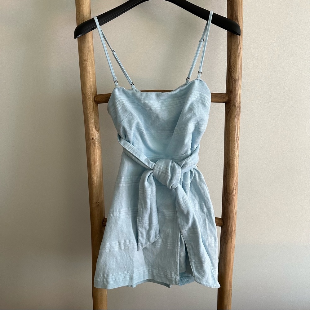 Free People Baby Blue Tie Romper